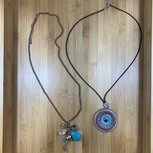 Teal and red necklace bundle